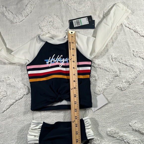 Tommy Hilfiger Baby Girl 2 Piece Rash Guard UV Protection Swim Set 18 Months - Picture 5 of 11